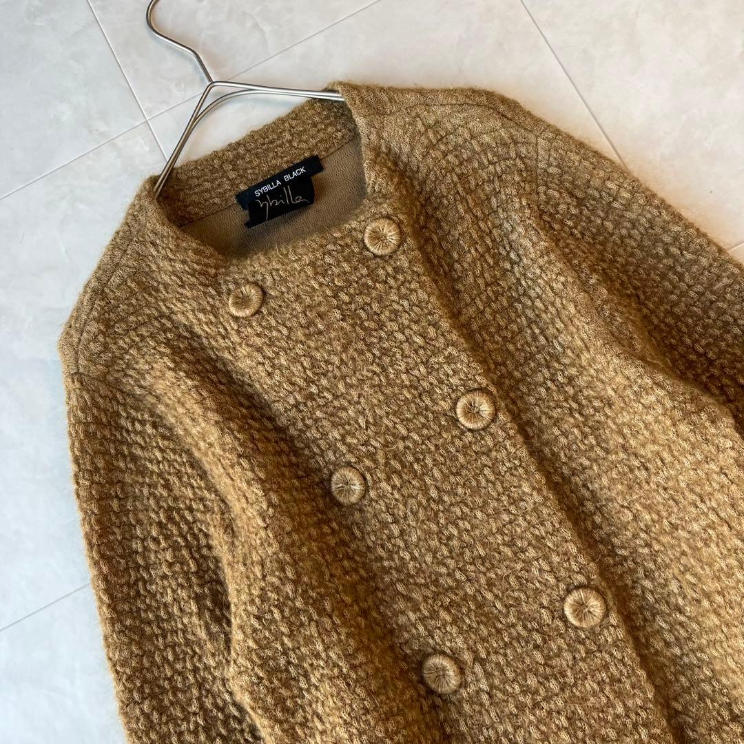 SYBILLA BLACK シビラ モヘヤニットロングコート キャメル M