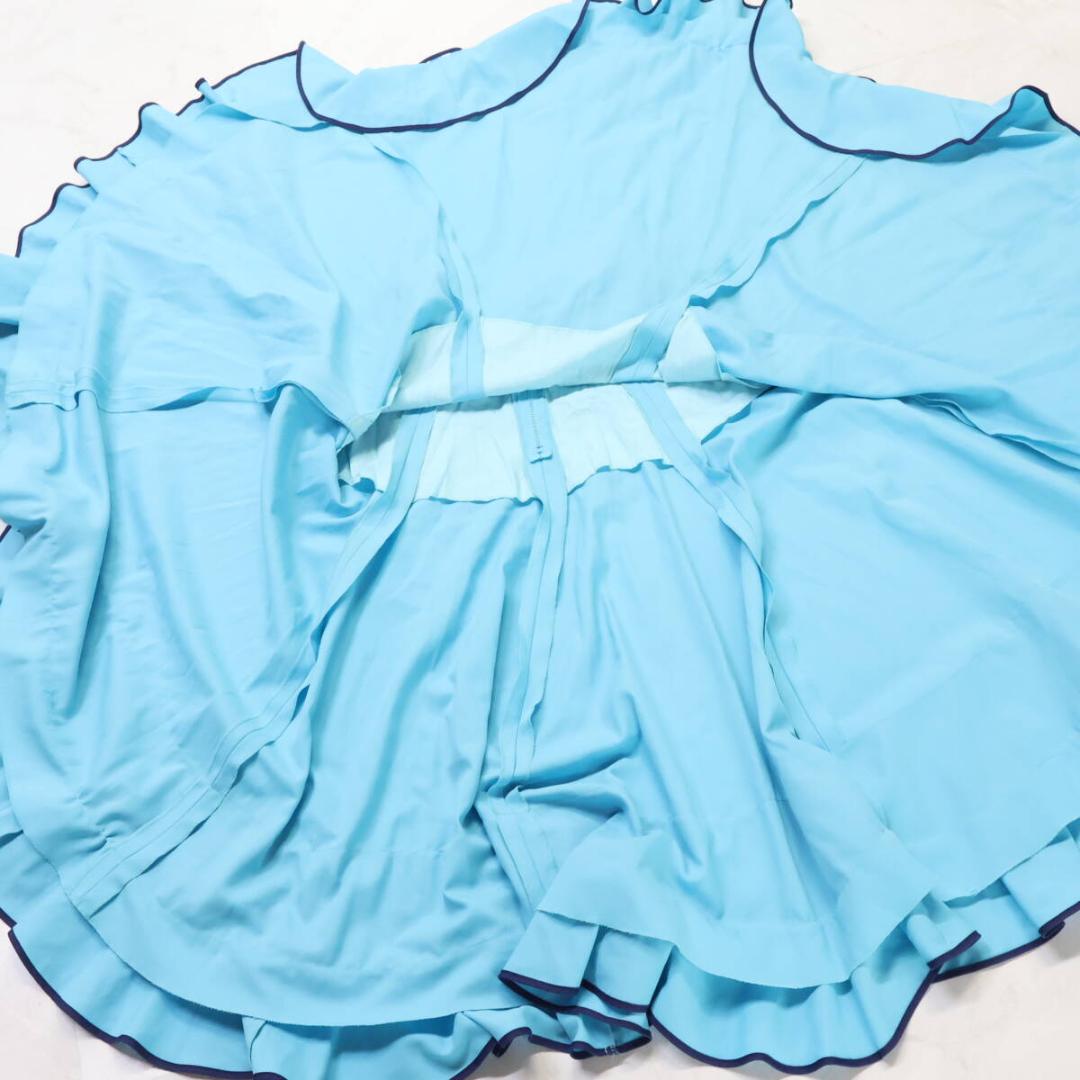 【美品 フラメンコ衣装】ブルー アトリエ貴美恵 ファルダ スカート ボランテ