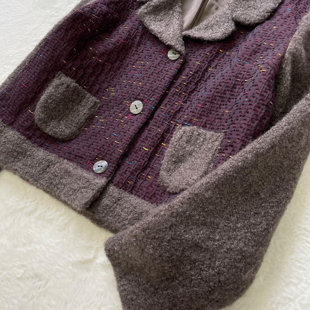 M. &KYOKO モヘアシルク使い 素敵なカーディガンジャケット