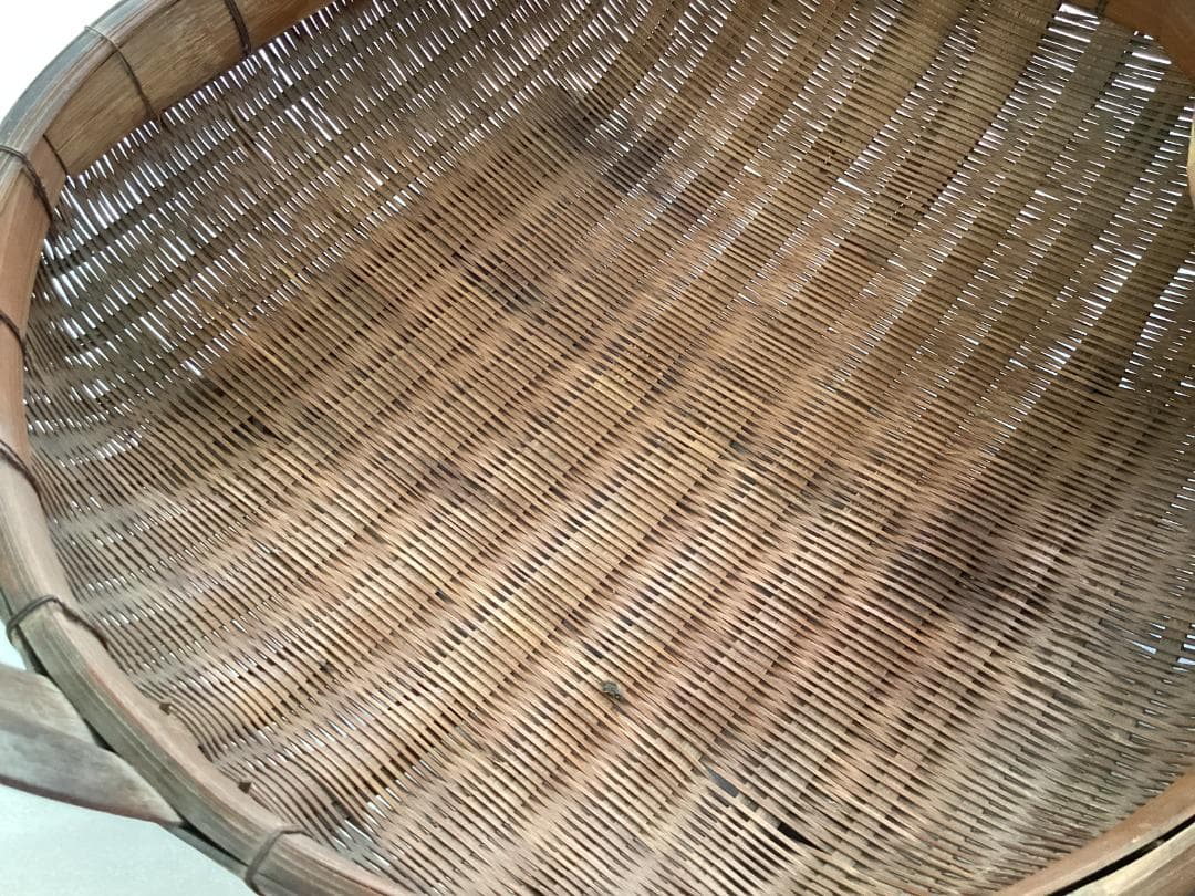 竹籠　蓋付き　飯籠　椀籠　古民芸　竹細工　かご　N374