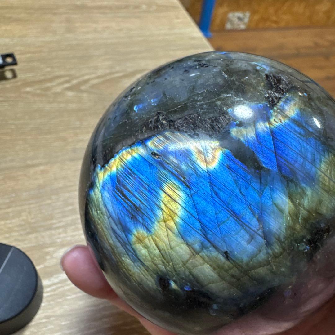 美シラー　ラブラドライトスフィア　丸玉　約8.2cm