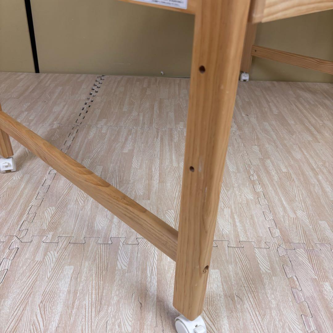 除菌清掃済☆美品☆　大和屋　トール　Wオープン　ベビーベッド　ナチュラル　すのこ