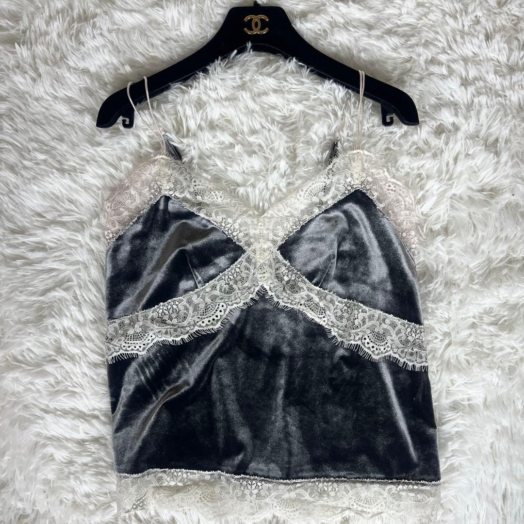 美品✨アメリ AMERI VELOUR CAMI SET LACE TOP