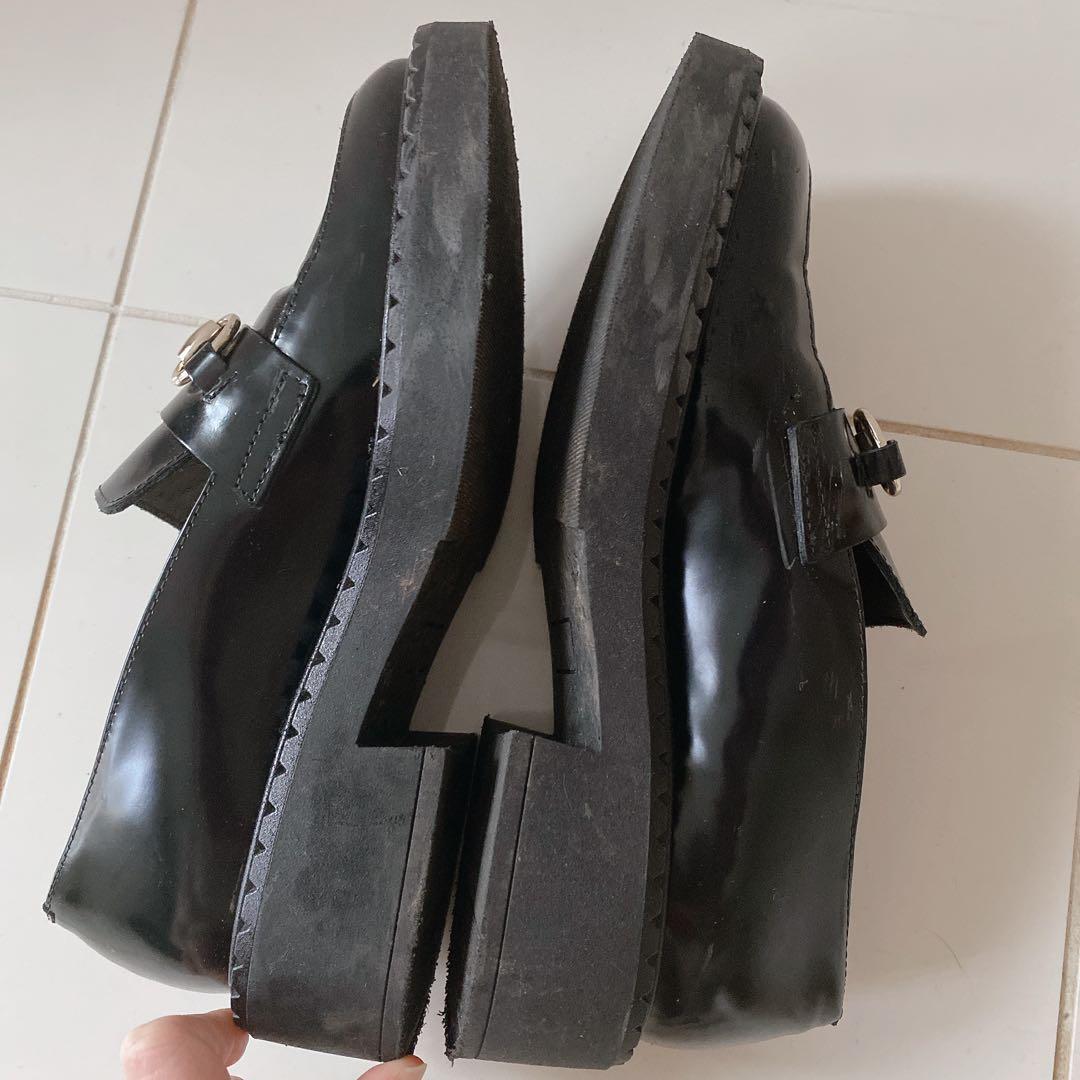 FABIO RUSCONI タンクソール 黒 ローファー　23cm