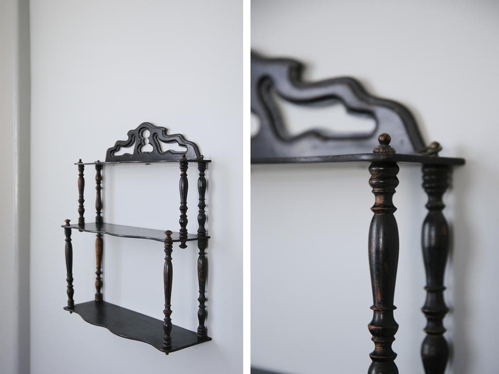 フランスアンティーク木製ウォールシェルフ/壁掛けラック/飾り棚(90-230)