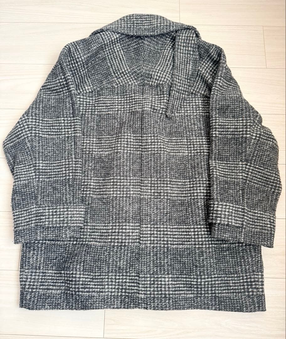 Spick and Span Wスライバーチェックハーフコート ブラック 34