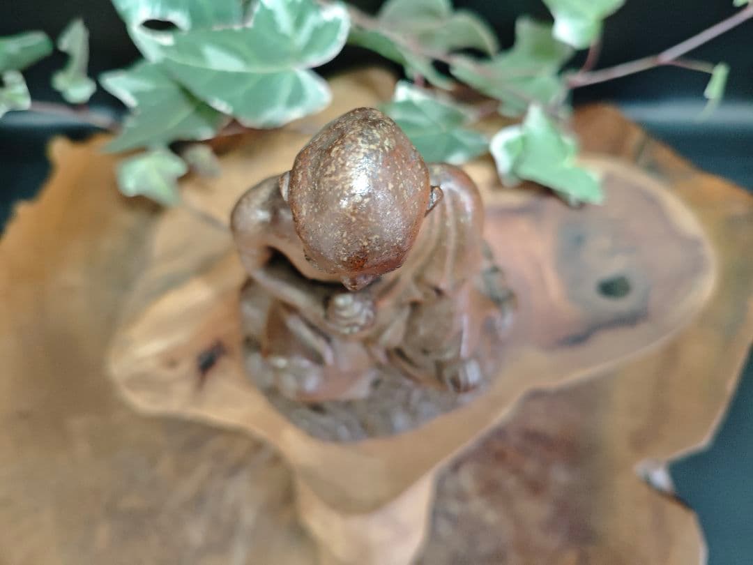 備前焼 羅漢像 陶仏 古作 備前森製陶所 時代物A016