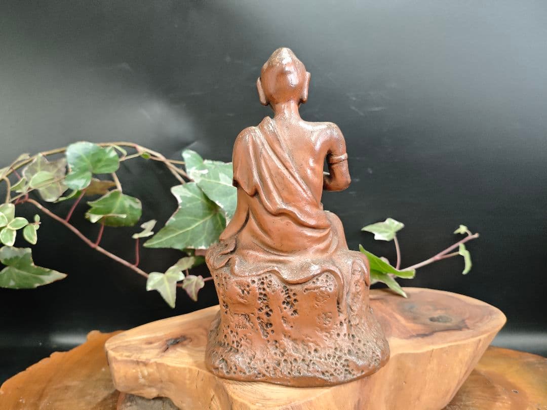 備前焼 羅漢像 陶仏 古作 備前森製陶所 時代物A016