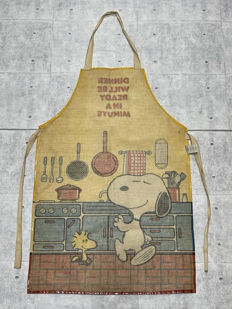 超希少 60s SNOOPY イングランド製 エナメル エプロン PVC素材