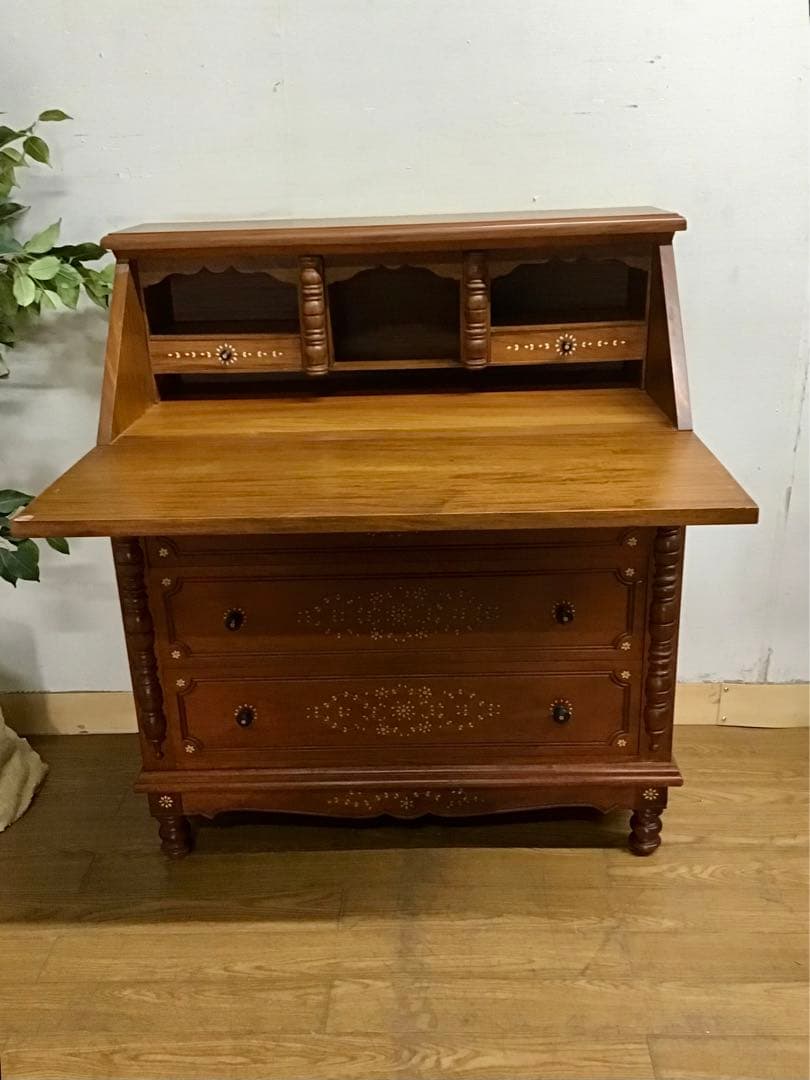 モフ☆管369☆ヨーロピアンヴィンテージ☆象嵌細工☆ライティングビューロー