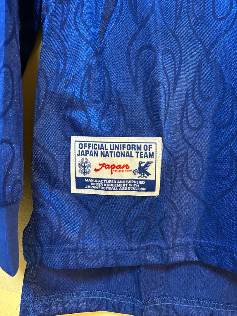 ASICS JFA 日本代表 ユニフォーム 長袖 ブルー 炎柄 1998