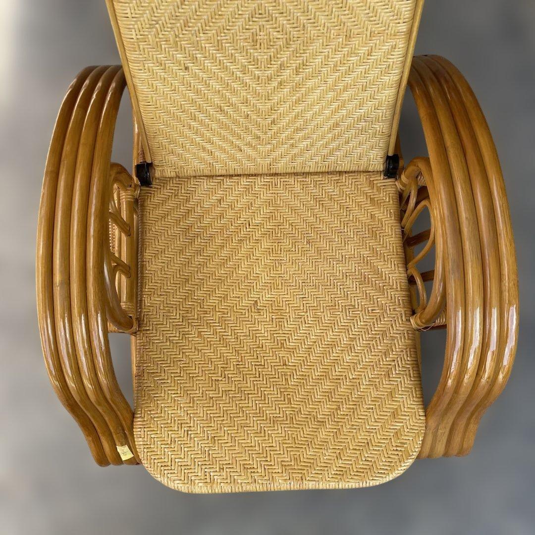 ꧁籐家具꧂ ラタン リクライニングチェア 籐　折りたたみ