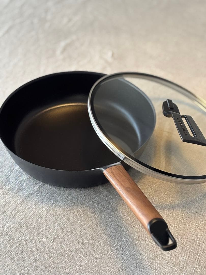 VECUULAR ブラック フライパン ガラス蓋付き