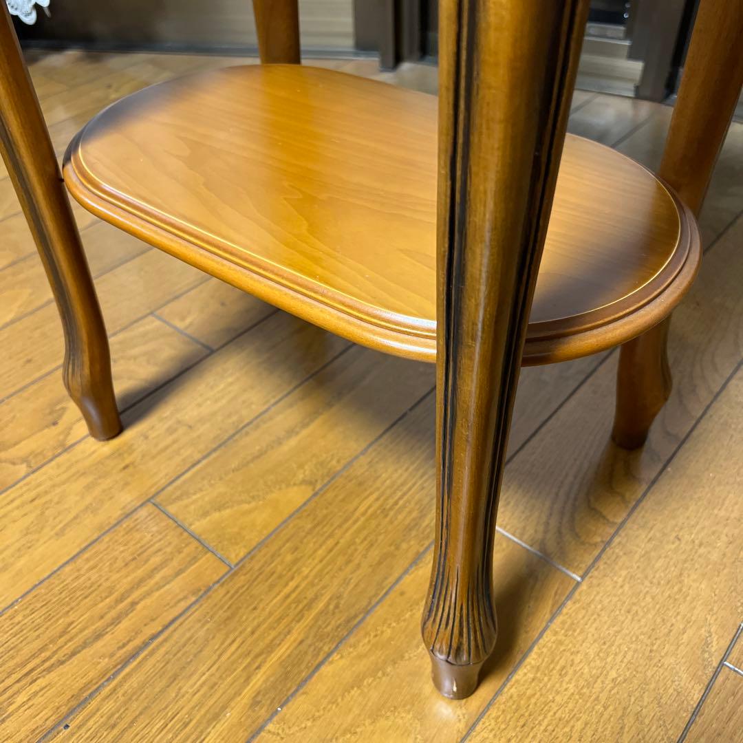 ブラウン木製サイドテーブル