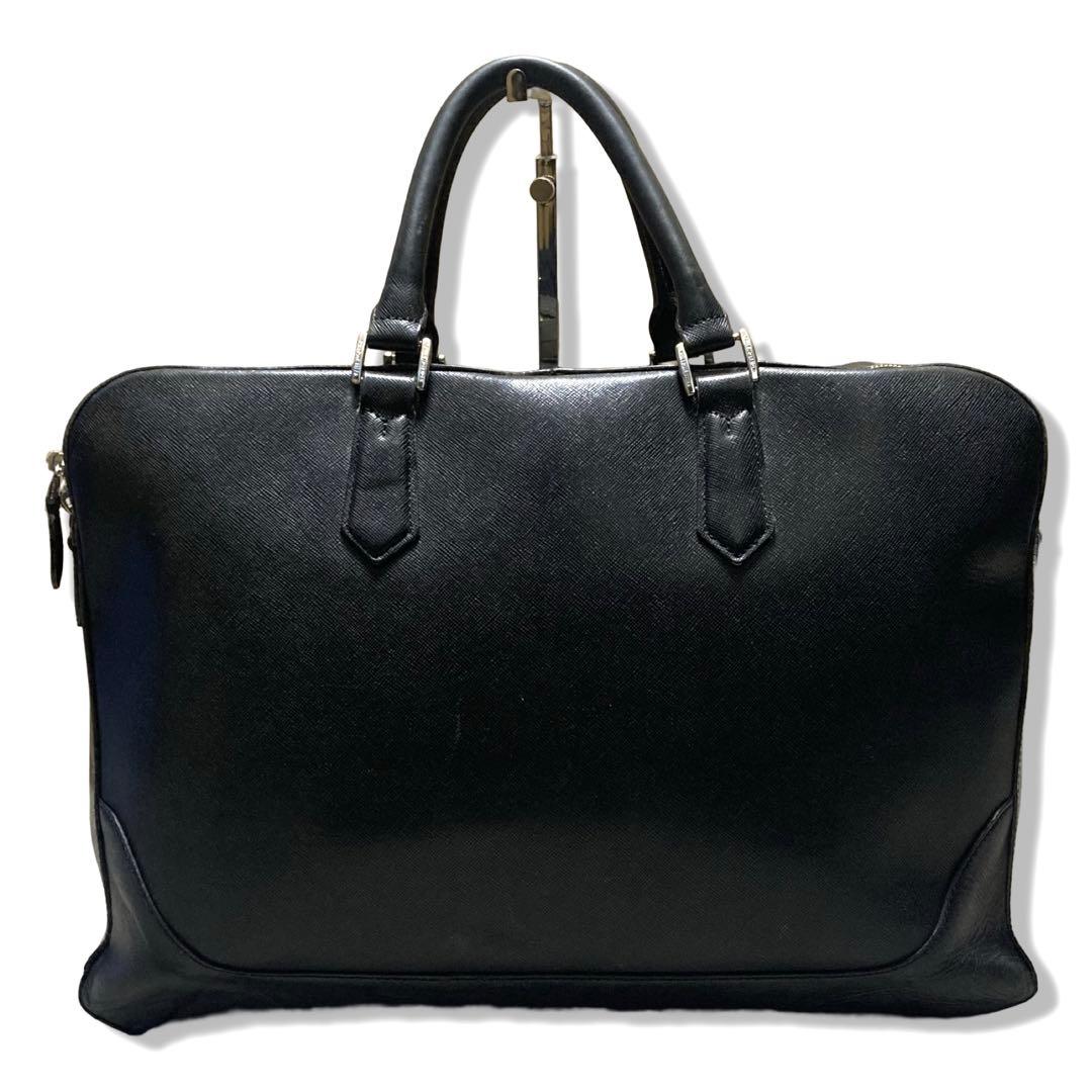 ペッレモルビダ　ビジネスバッグ　キャピターノ　2層　A4収納可　レザー　ブラック