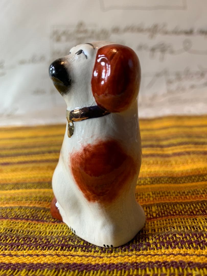 イギリス製　ビンテージのスタッフォードシャードックの可愛いミニの2匹セット！