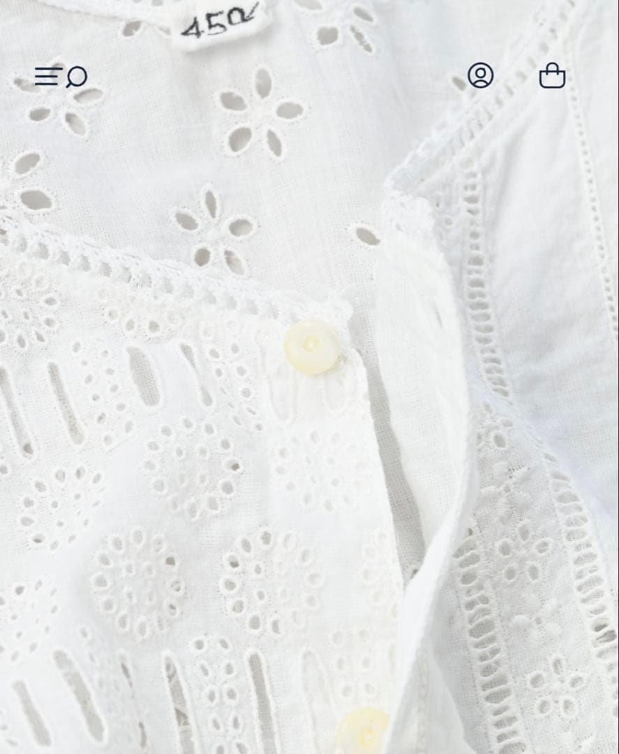 45R フォーティファイブアール　　 度甘平のカットワークキャミソール