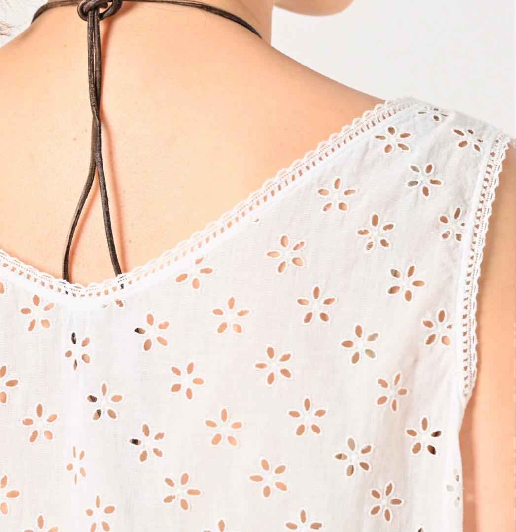 45R フォーティファイブアール　　 度甘平のカットワークキャミソール