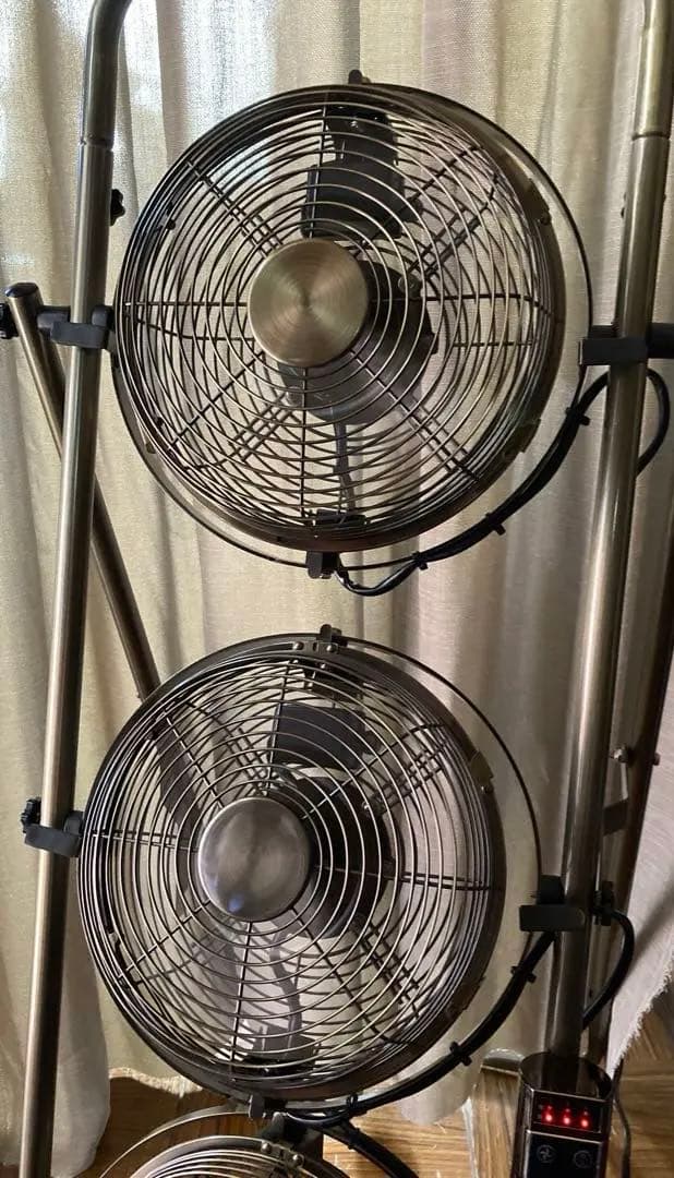 メタルトリプルファン 扇風機 インテリア おしゃれ イエローゴールド 希少品