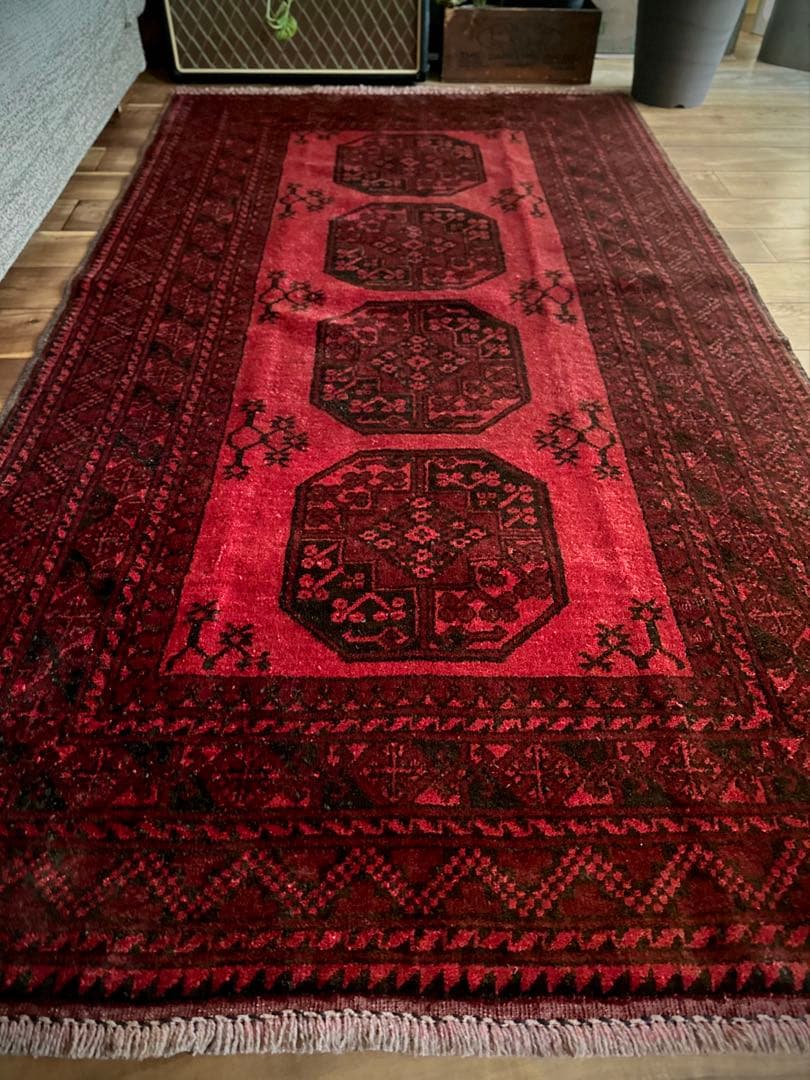 トライバルラグ　ヴィンテージラグ　トルクメン　エルサリ　プリミティブアート　美品