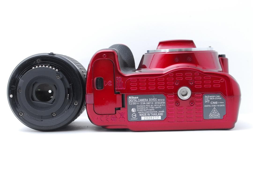 【使用感少美品】Nikon D3400　スマホ転送　レッド　高画質モデル
