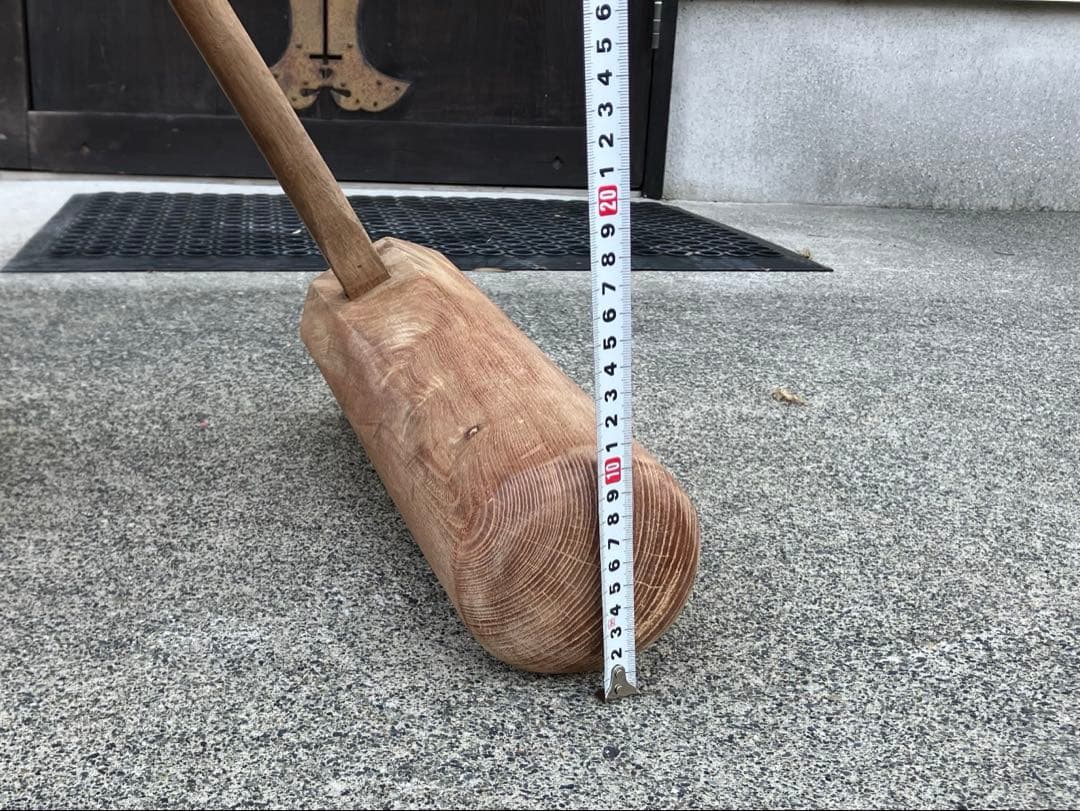 【中古臼＋杵セット】木製餅つき臼 フルメンテ済み No.3