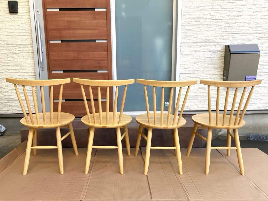 中古 桜屋工業 cherry 天然木 ダイニング チェア 椅子 4脚セット
