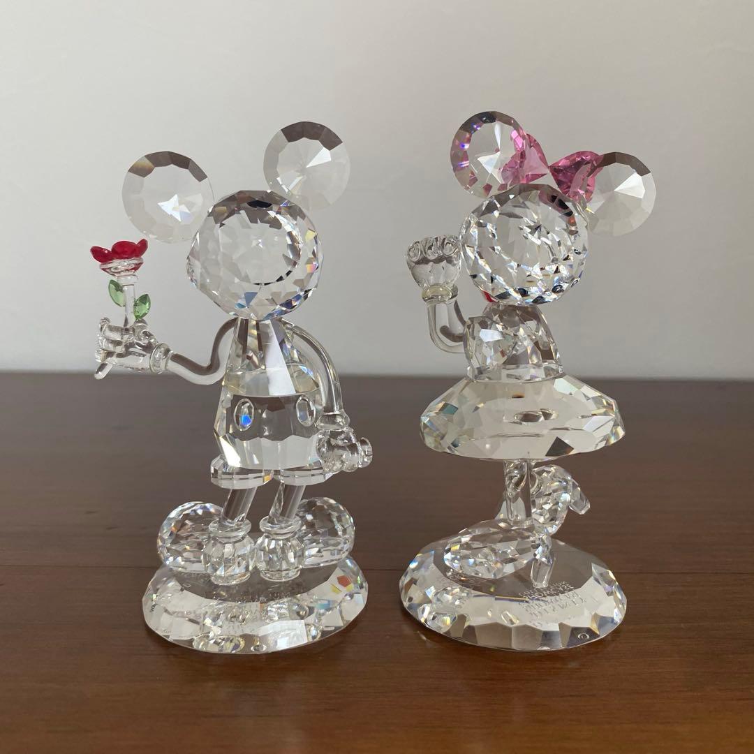 ディズニーショーケース クリスタルワールド ミッキー&ミニー 置物