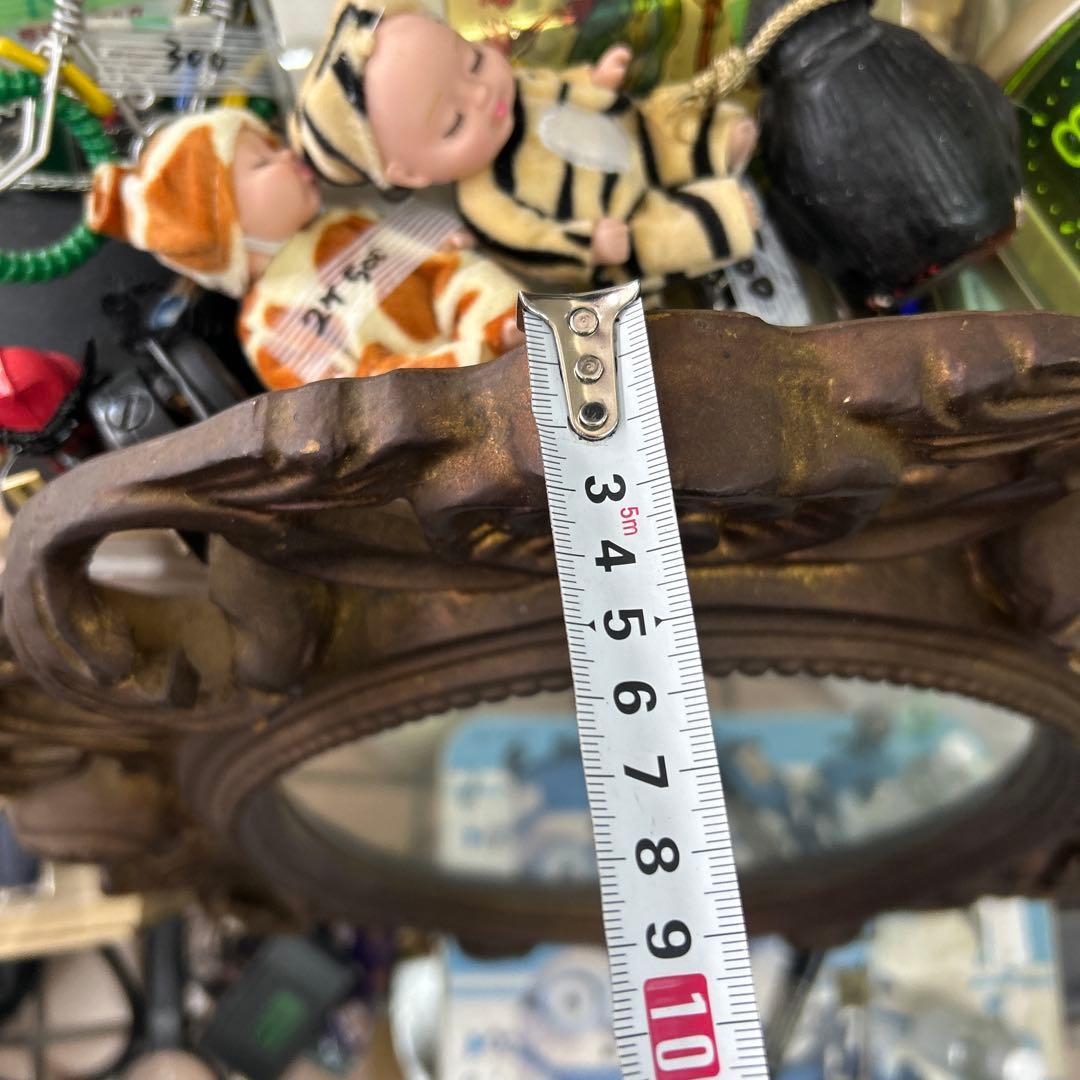 イタリア製　　壁掛け ウォールミラー アンティーク 鏡 飾りミラー 木製