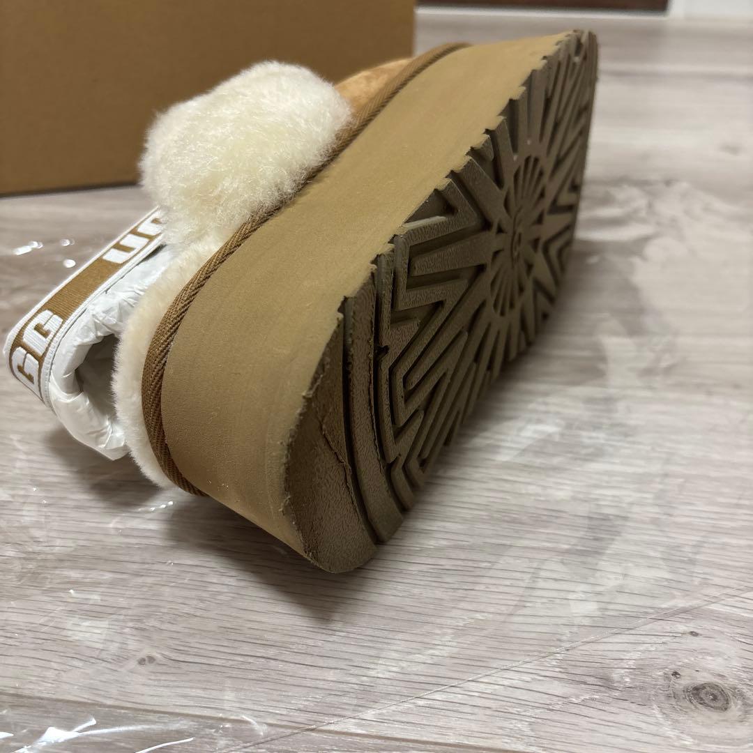 ugg ファンケット 24cm 厚底ムートン スリッポン チェスナット ブラウン