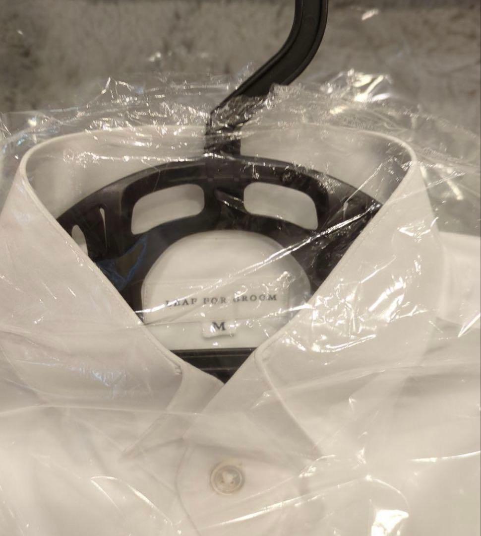 トリートドレッシング新郎4点セットシャツM、蝶ネクタイ、カフス、ハンカチチーフ