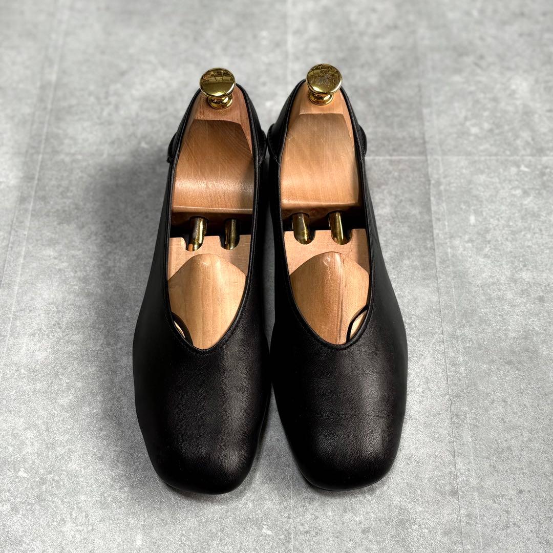 【美品】カンペール カシマイラ フラットパンプス バブーシュ 24.5cm 黒