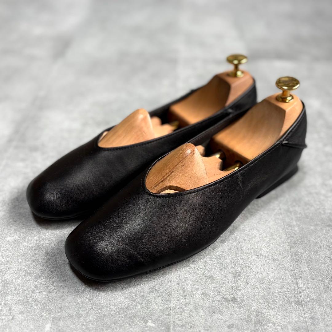 【美品】カンペール カシマイラ フラットパンプス バブーシュ 24.5cm 黒