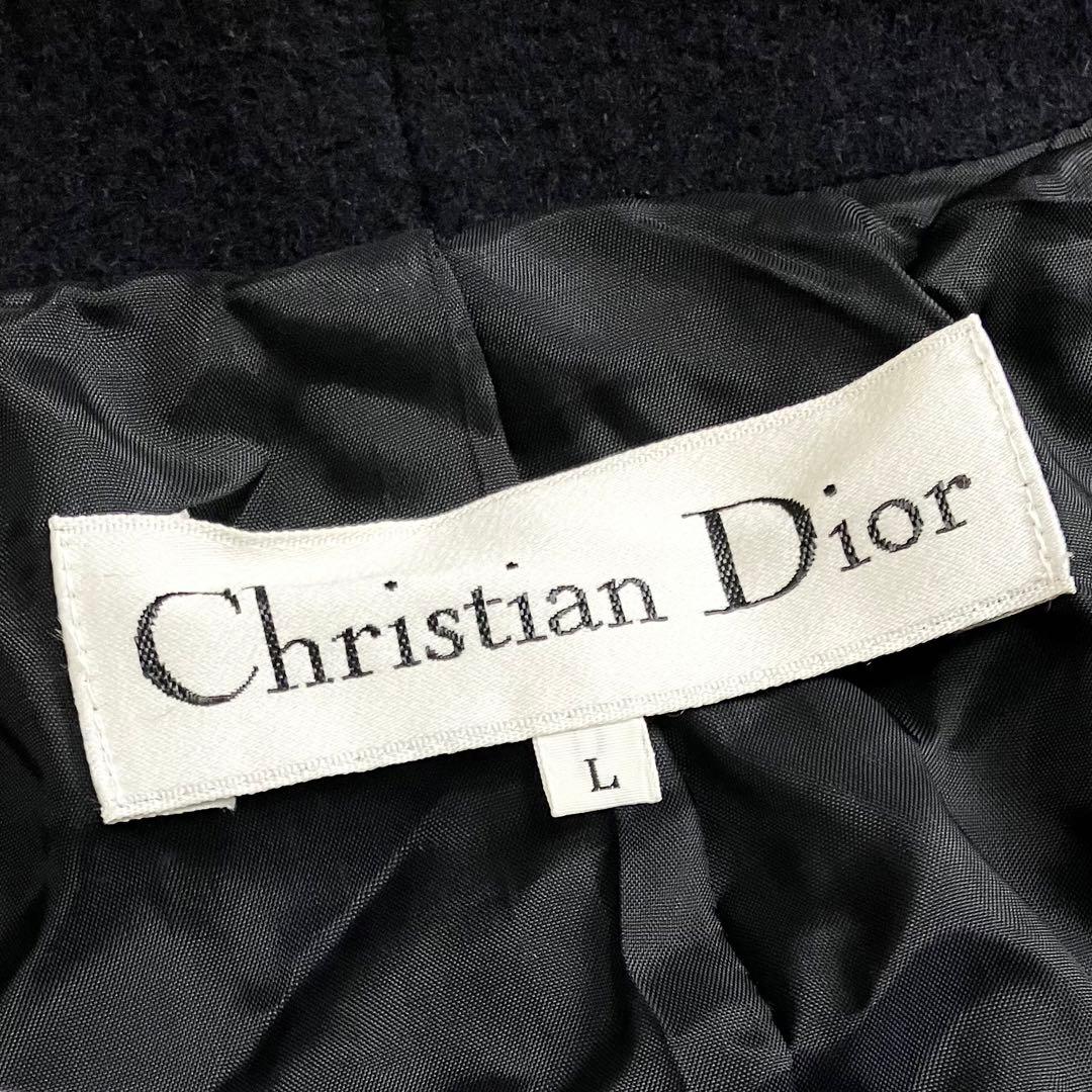 クリスチャンディオール　アンゴラ　ピーコート　ダブルブレスト　L 金ボタン　黒