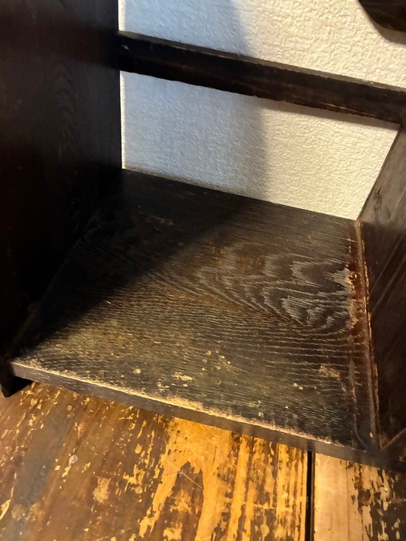 アンティーク　木製　本立て　飾り棚　本棚　古道具　引き出し　レトロ