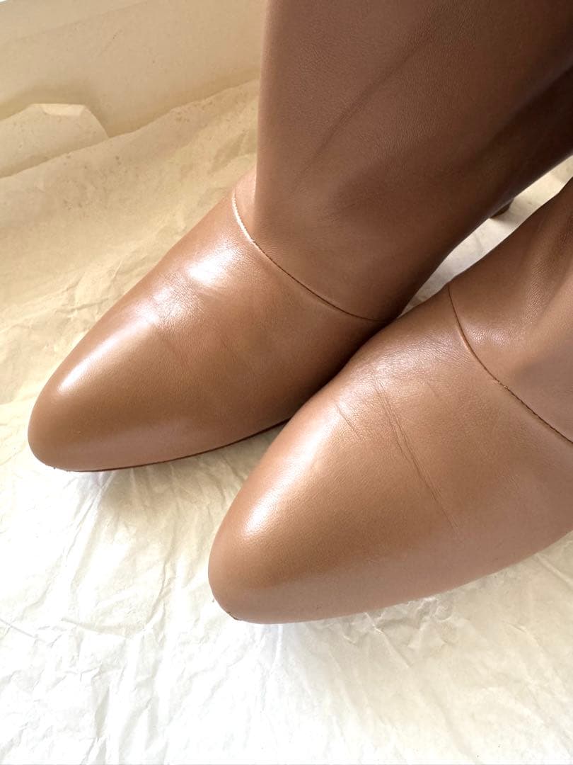 NEBULONI E レザーロングブーツ★ベージュ38 美品