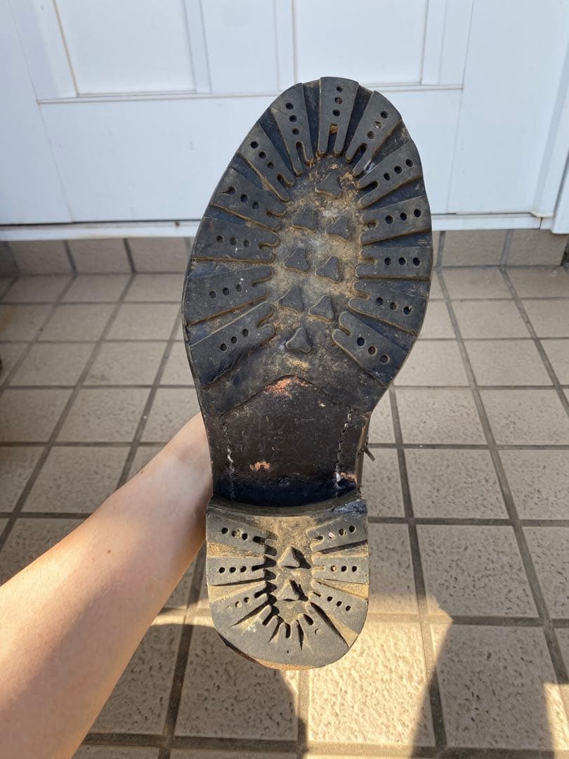 i、汚し加工本革サイドジップレースアップミリタリーブーツ26〜27センチ？