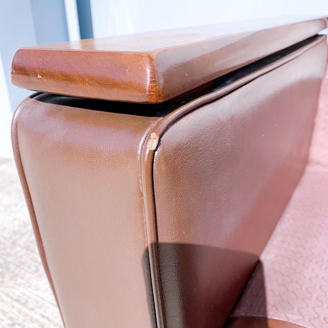 【送料無料】Karimoku カリモク レザー 1人掛けソファ 昭和レトロ 茶①