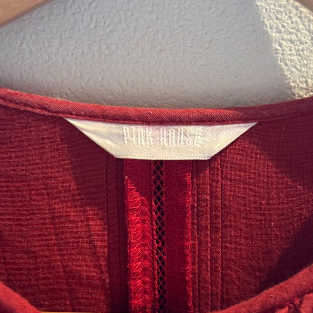 ピンクハウス　 PINK HOUSE 長袖　フリルブラウス　 赤