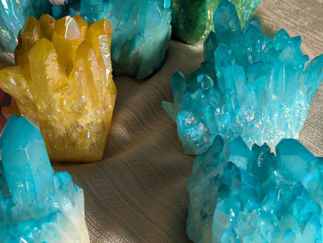 水晶クラスター １０個 合計3420g 中国人工水晶 クリスタル