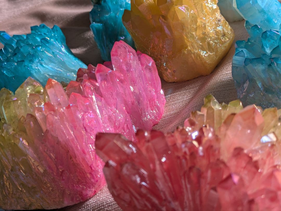 水晶クラスター １０個 合計3420g 中国人工水晶 クリスタル