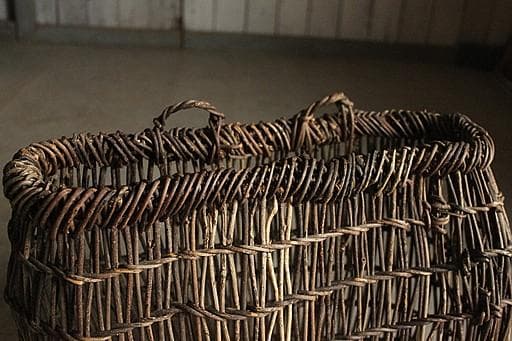 断*離様 古いあけび蔓の収納かご　山仕事　古道具　古民具