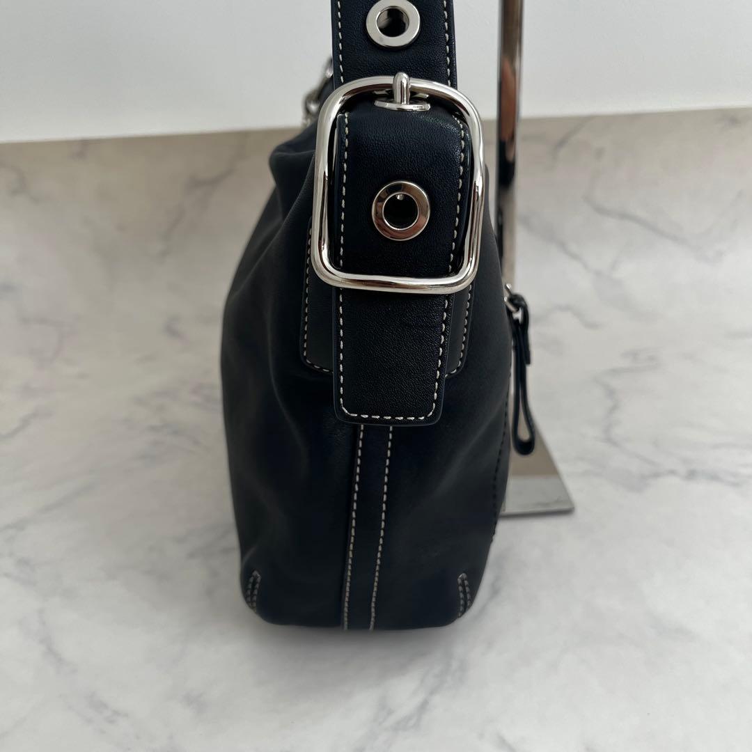 美品 コーチ レザー ワンショルダーバッグ ホーボー ブラック y2k オールド