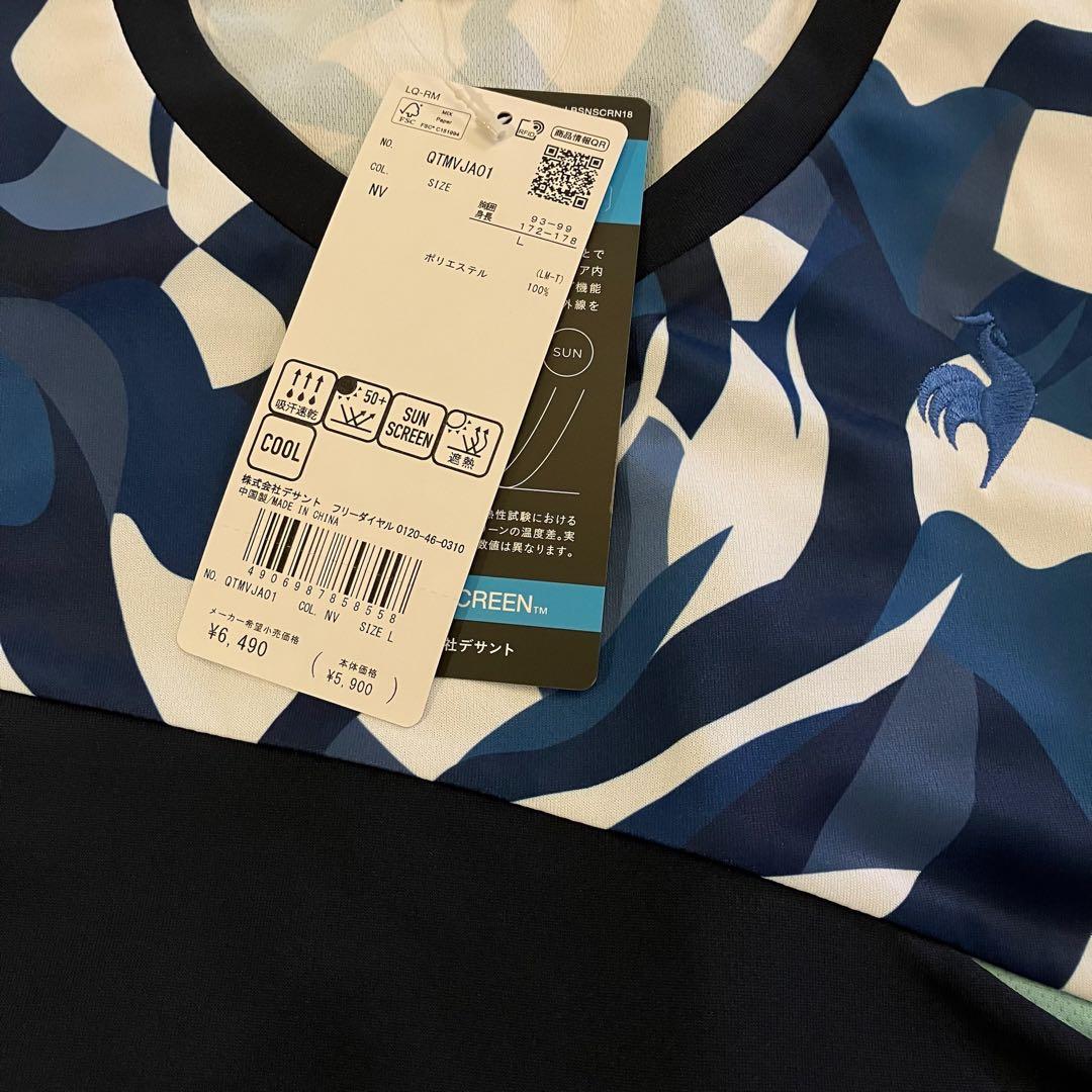 ルコックスポルティフ テニスウェア 半袖Tシャツ QTMVJA01紺メンズL新品