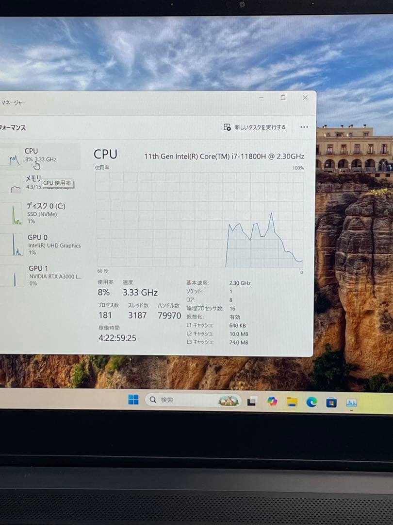 Windowsノート本体 ELSA VELUGA A3000 G3-15 i7-11800H 240Hz