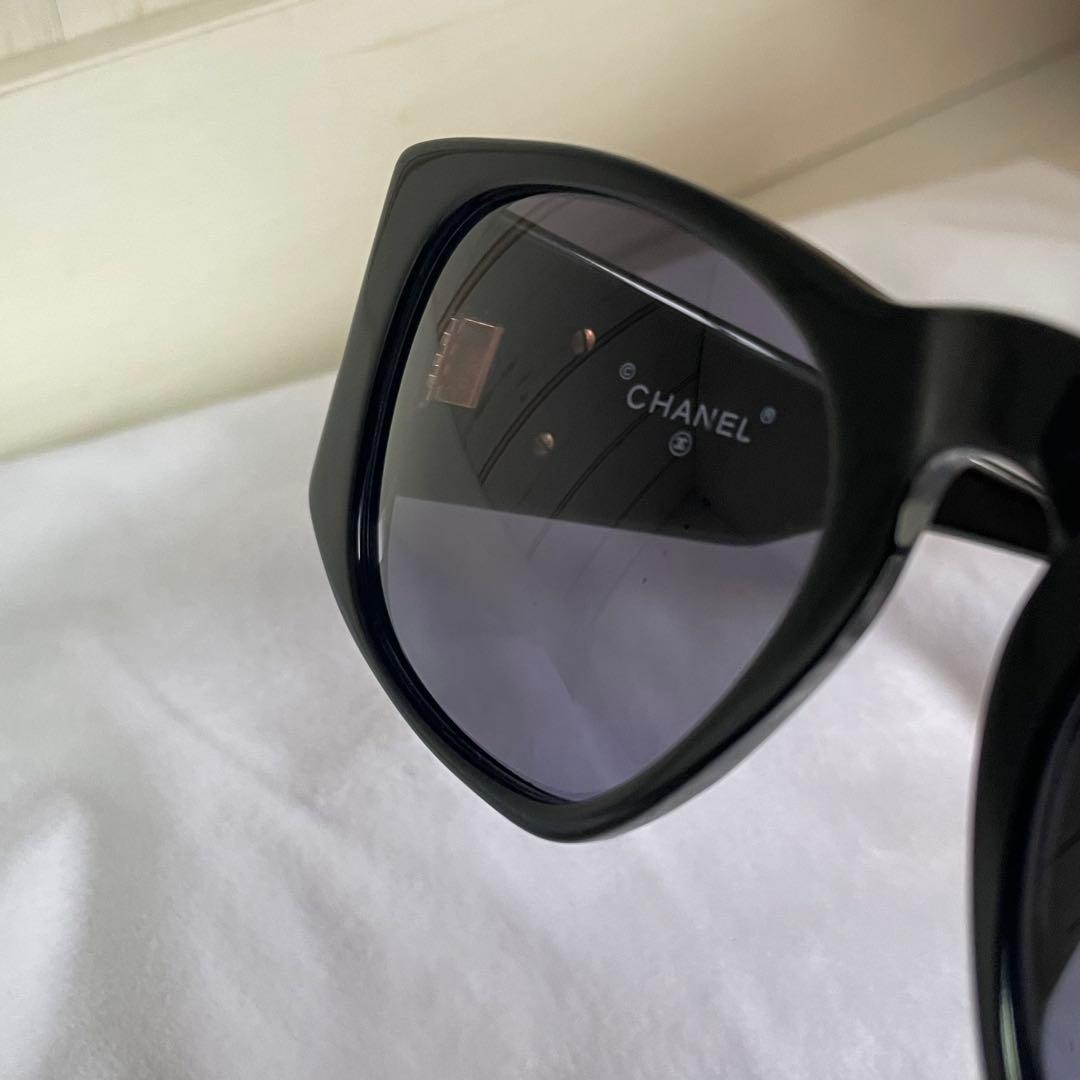 希少 CHANEL シャネル サングラス マトラッセ ココマーク 01450 黒
