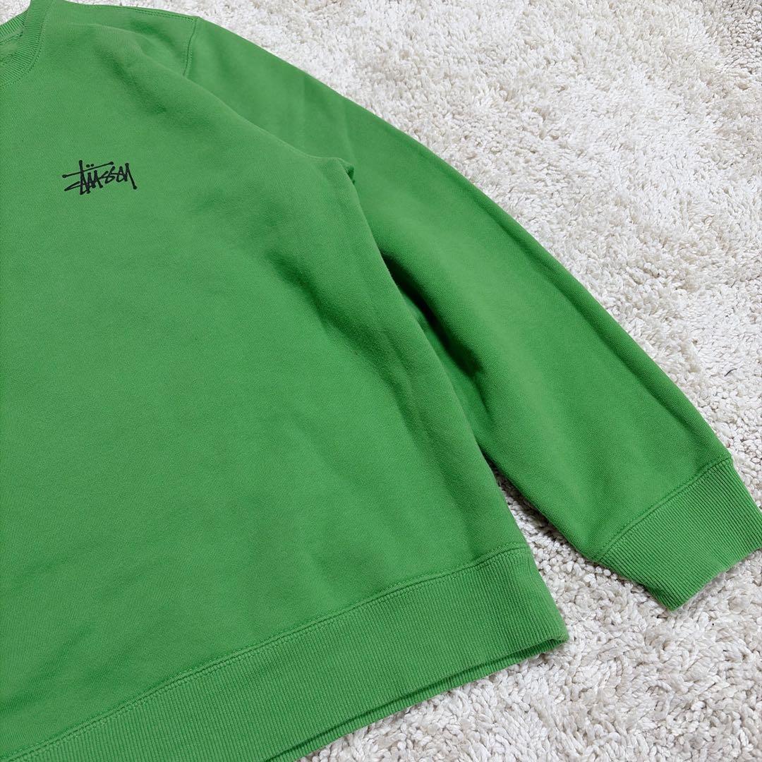 極美品✨stussy ショーンフォント バックプリント グリーン トレーナー M