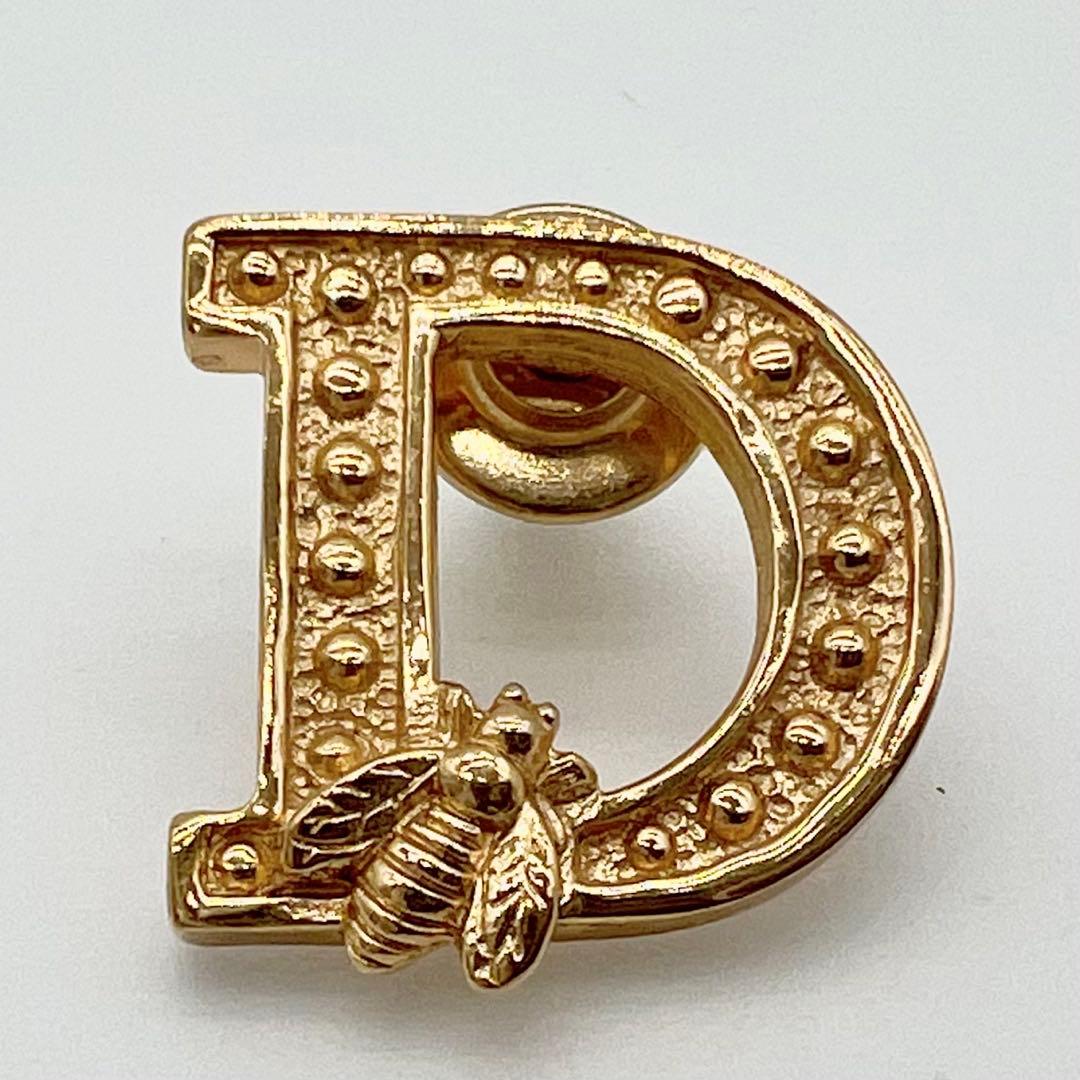 クリスチャン ディオール ピンブローチ 蜂 ビー Dロゴ ゴールド 刻印