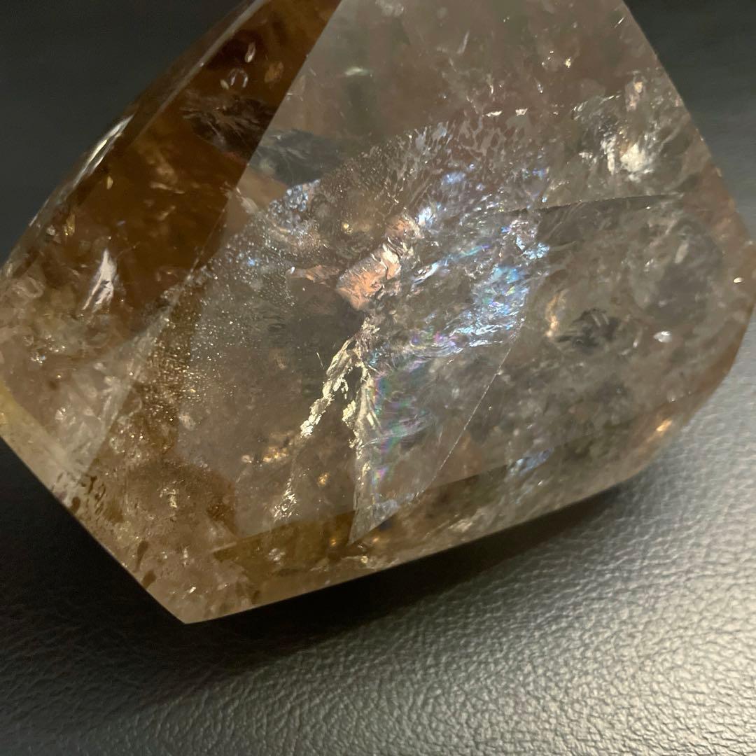 スモーキークォーツ　虹　フリーフォーム　天然石　煙水晶　レインボースモーキー