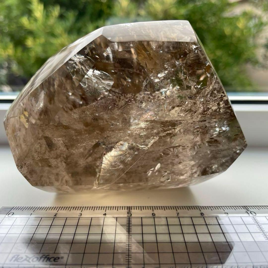 スモーキークォーツ　虹　フリーフォーム　天然石　煙水晶　レインボースモーキー